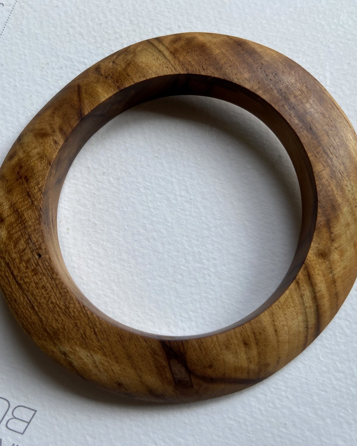 Organic Teak Bangle (Wavy)
