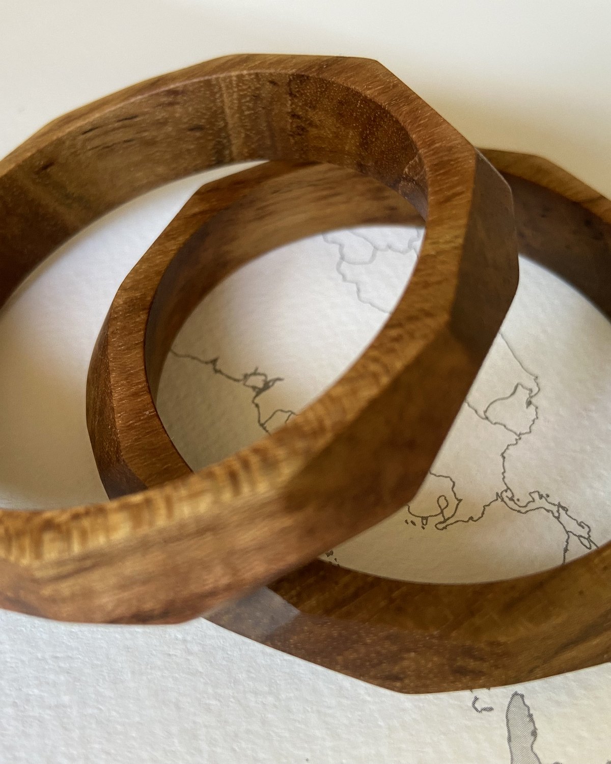 Fine-Facet Teak Bangle